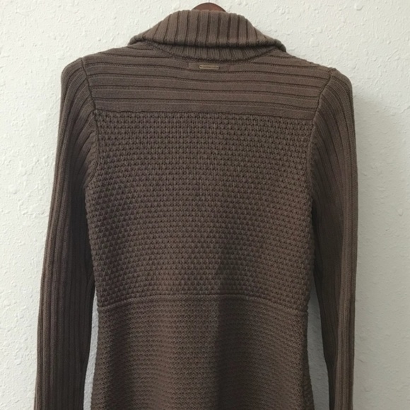 Calvin Klein brown button down knit long cardigan - Picture 5 of 7